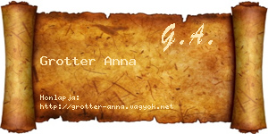 Grotter Anna névjegykártya